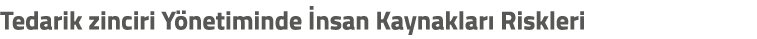 Tedarik zinciri Y netiminde nsan Kaynaklar  Riskleri