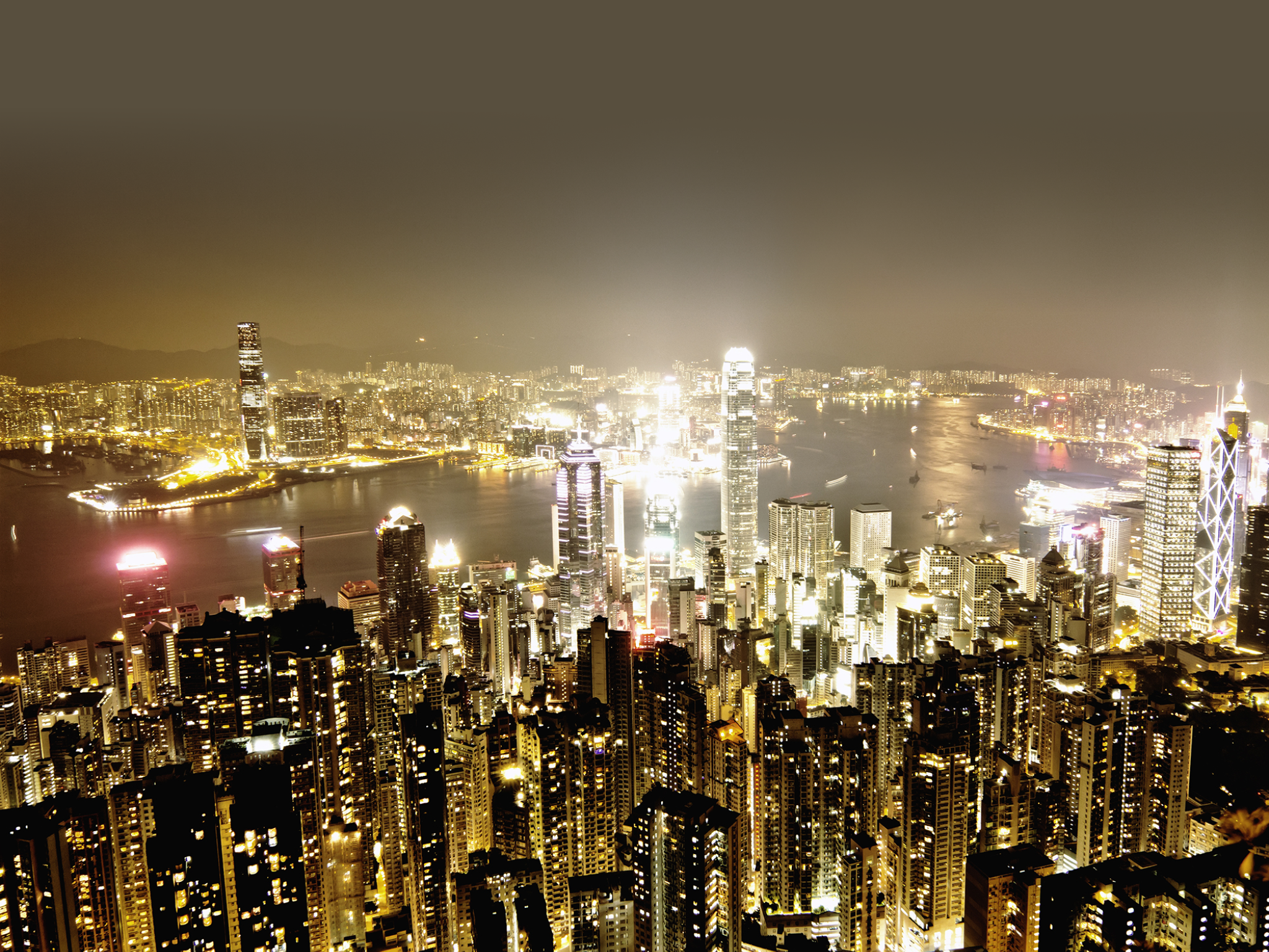 Hong Kong skyline at night