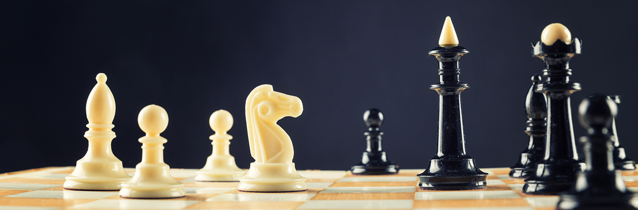 Close up of chess figures on the board
