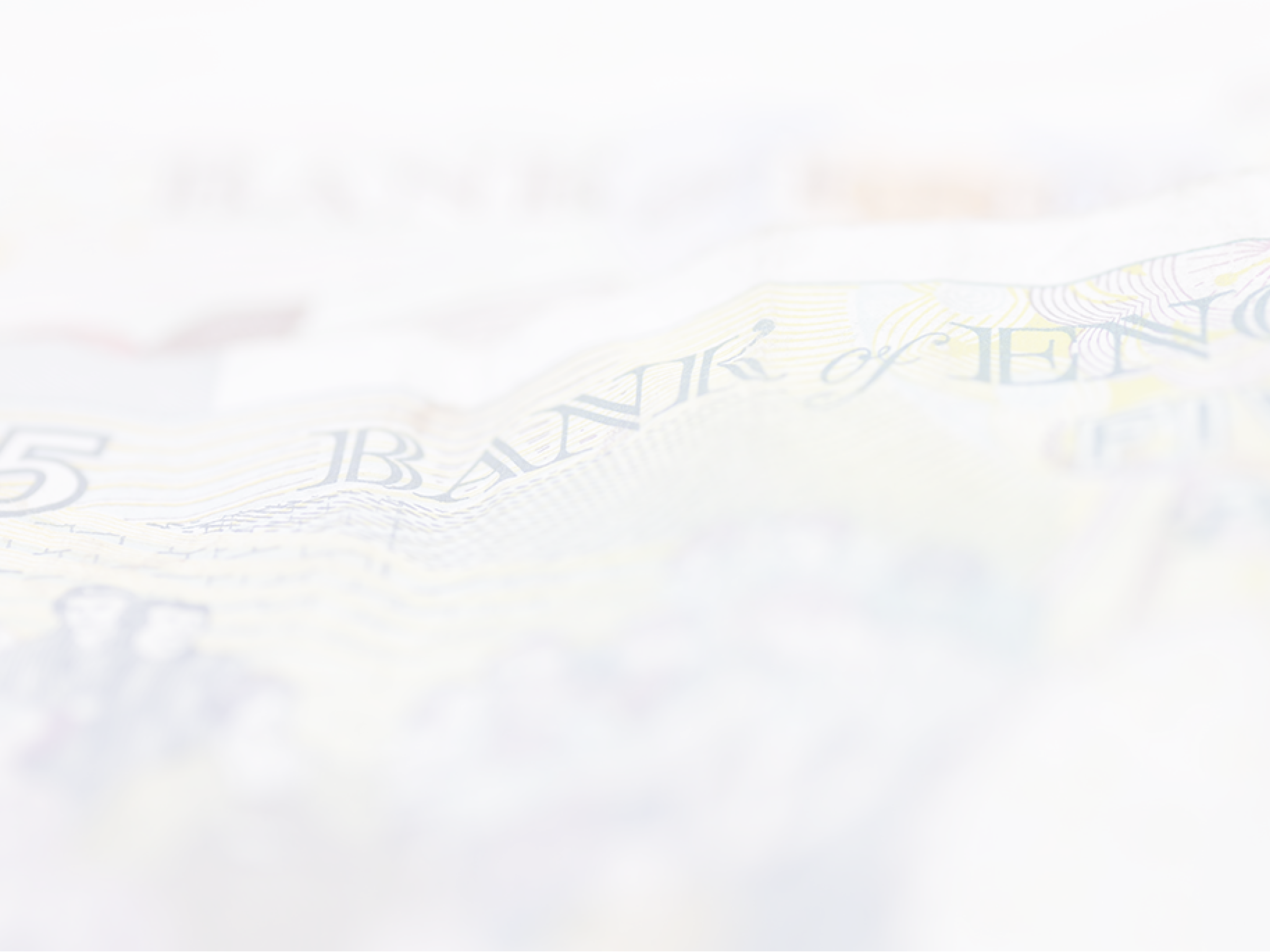 Macro image of English bank notes  Focus on  5 note 