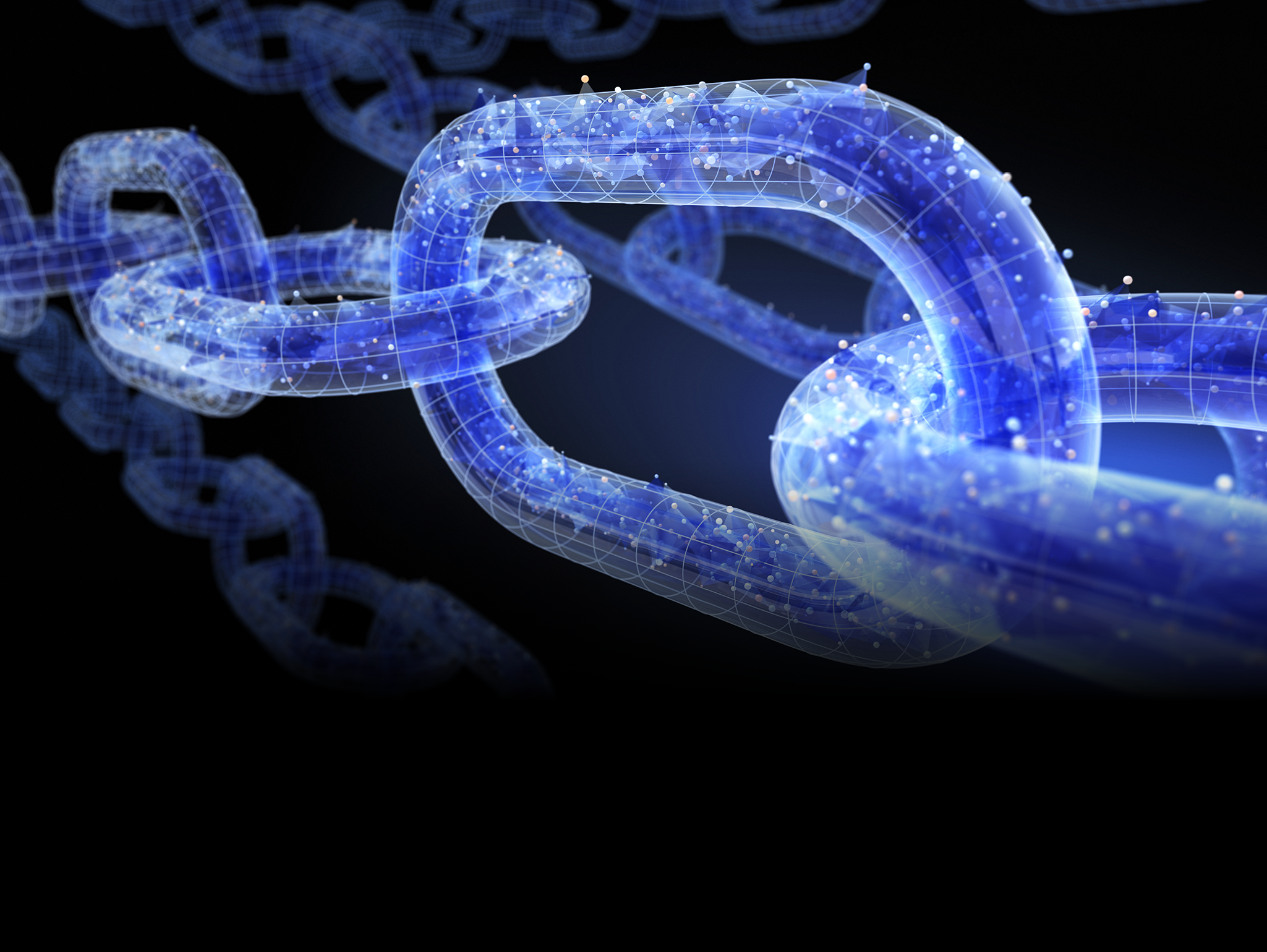 The chain with data  3D illustration