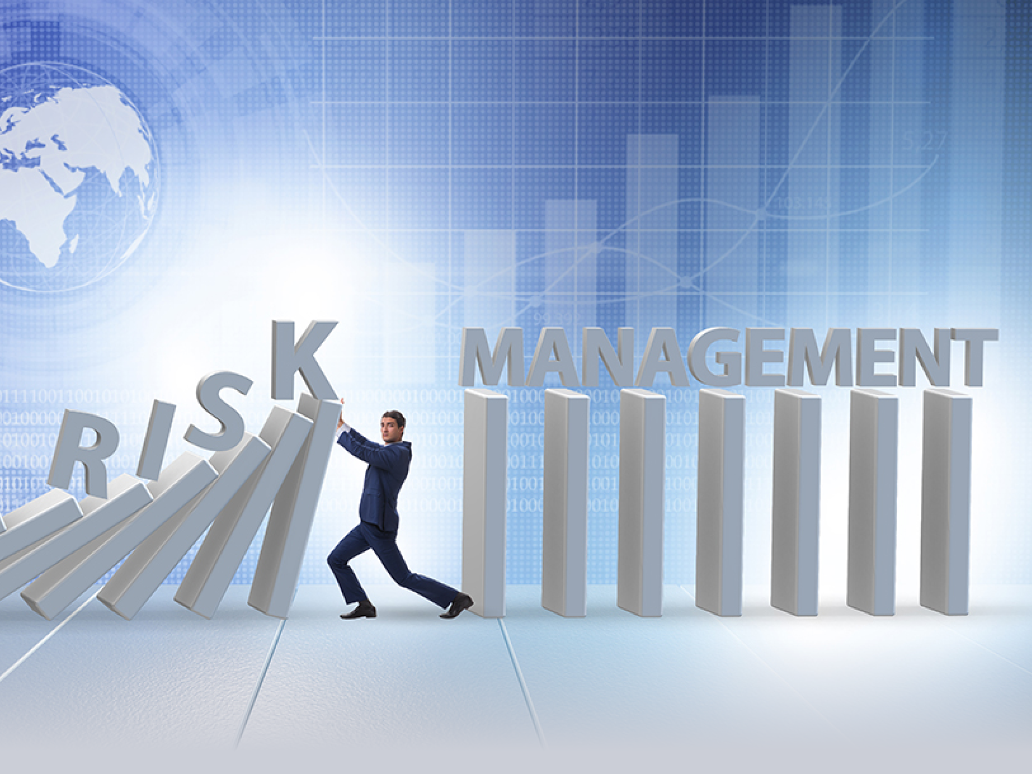The businessman in risk management concept