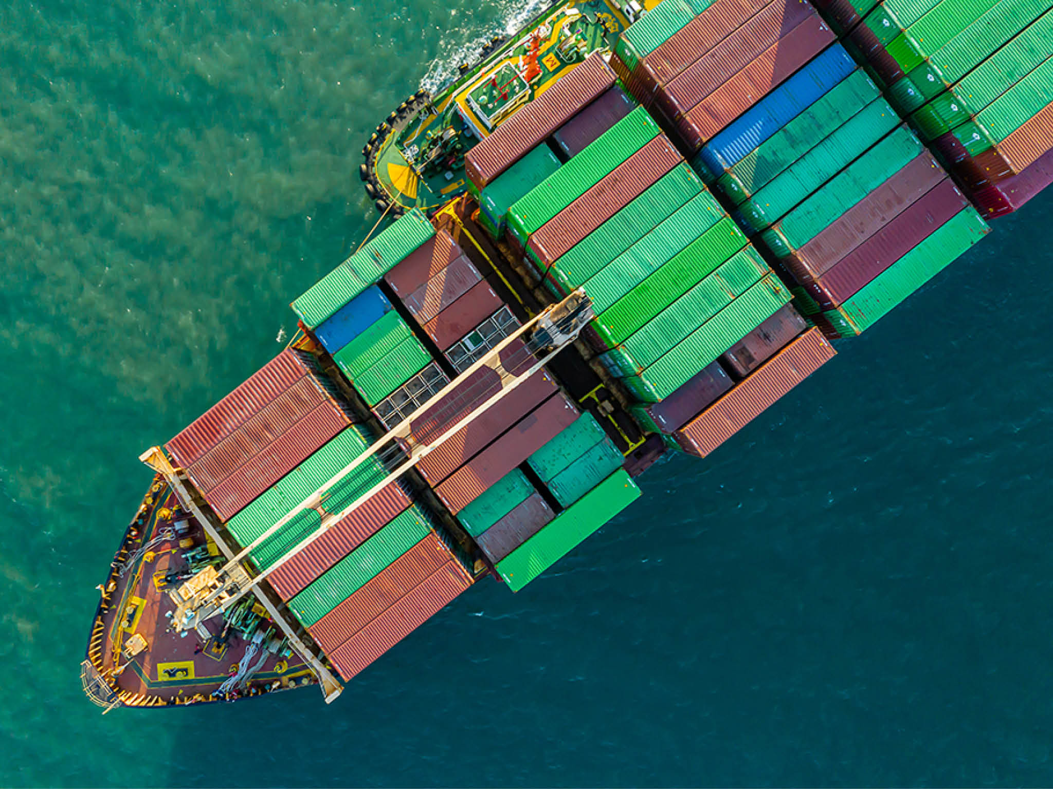 cargo ship carrying container for business import and export logistic supply chain,sea freight,Aerial view.