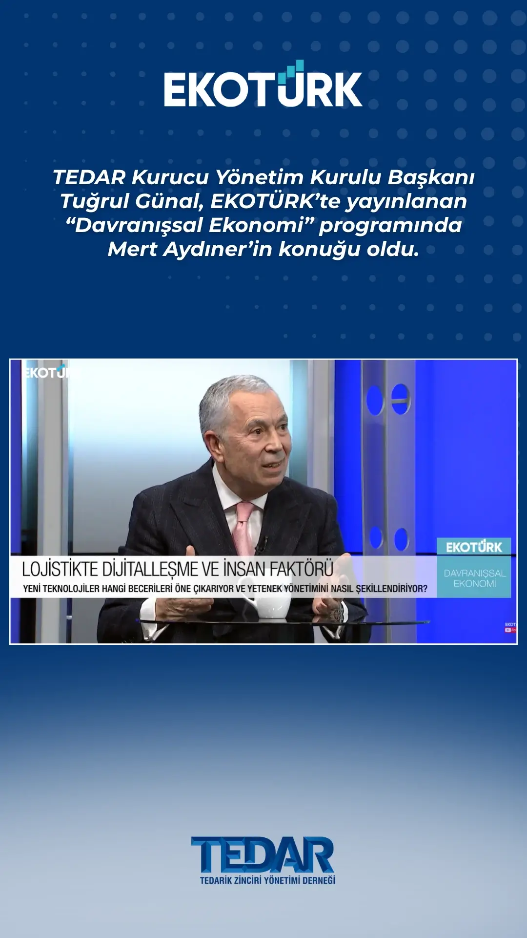 TEDAR Kurucu Yönetim Kurulu Başkanı Tuğrul Günal, Mert Aydıner’in konuğu oldu